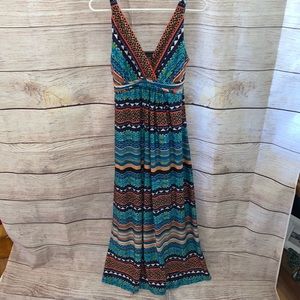 Colorful Strappy Maxi Dress